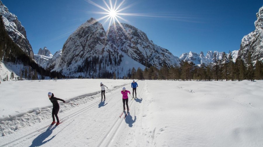 Langlaufen in 3 Zinnen Dolomites.